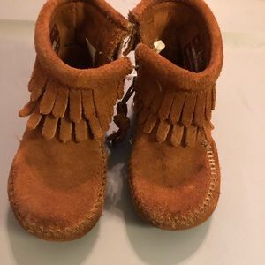 Suede Minnetonka boots